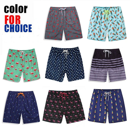 Herren-Badeshorts mit Mesh-Innenslip, verstellbarem Bund und Taschen – ideal für Sport und Freizeit.