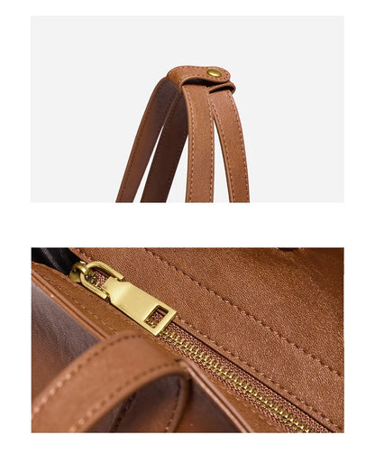 Damen-Tote-Tasche aus Rindleder mit großer Kapazität und leichtem Gewicht für Pendeln und Alltag