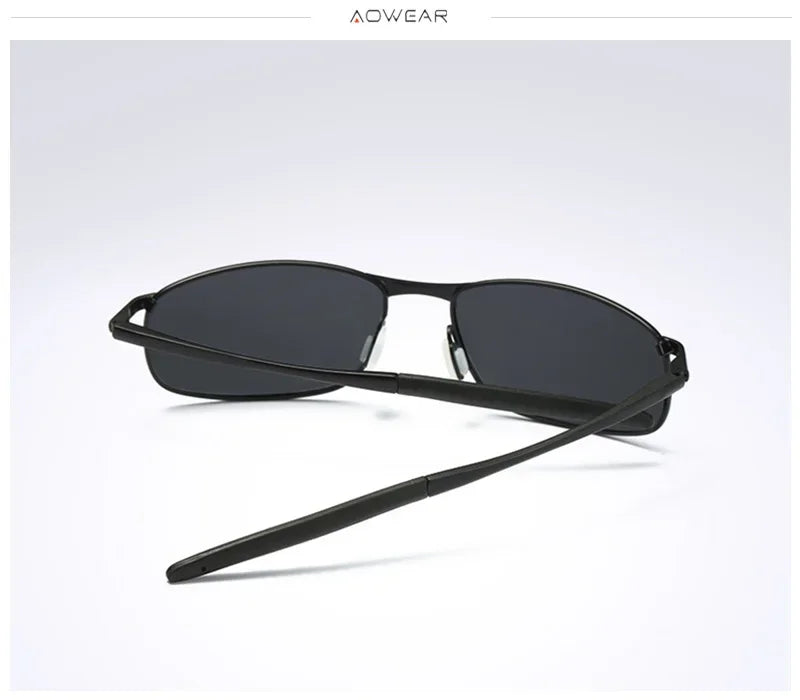 AOWEAR Retro Polarisierte Spiegel Sonnenbrille für Mann Frauen Vintage Sonnenbrille Herren UV400 Leichte Fahrbrille mit Etui