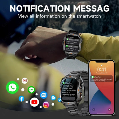 LIGE 2024 Männer Frauen Smart Uhr Bluetooth Anruf Musik Spiel Stimme Assistent Smartwatch Outdoor Fitness Sport Taschenlampe Armbanduhr