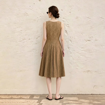 Elegantes Ärmelloses Midikleid Für Damen Mit Taillenoptik