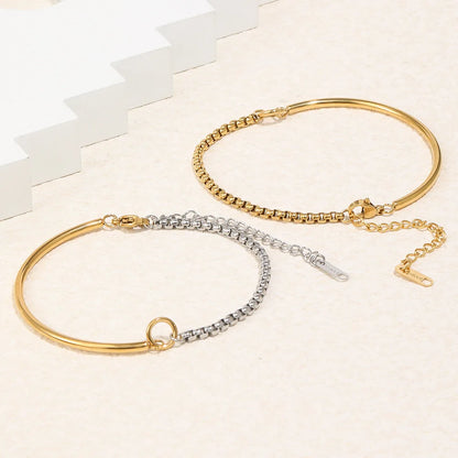 Damen-Armband mit Kastenkette und Stabglieder aus Edelstahl