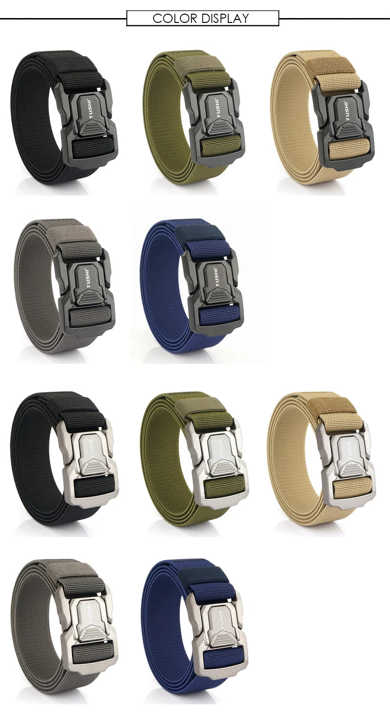 Herren-Elastischer Outdoor-Gürtel aus Aluminiumlegierung mit Schnellverschluss für Trekking