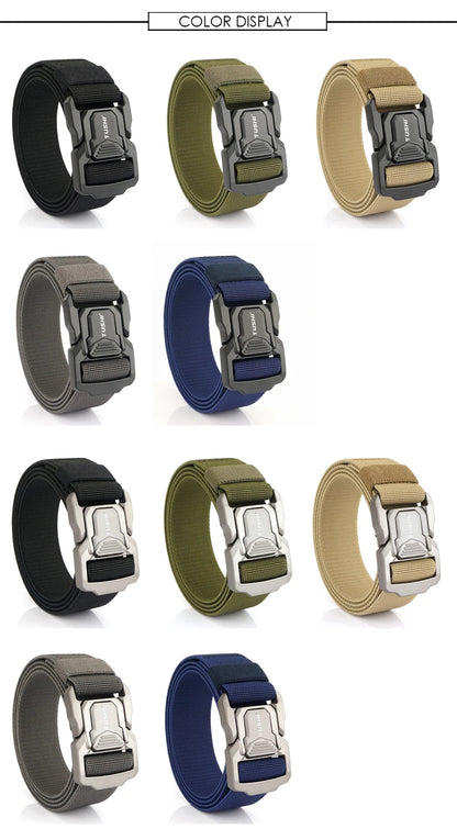 Herren-Elastischer Outdoor-Gürtel aus Aluminiumlegierung mit Schnellverschluss für Trekking