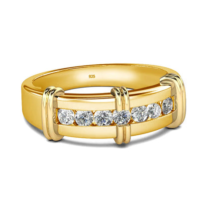 Damen-Ring aus Moissanit, 2,3 mm Rundschliff, Ehering aus 925er Silber Schmuckstück