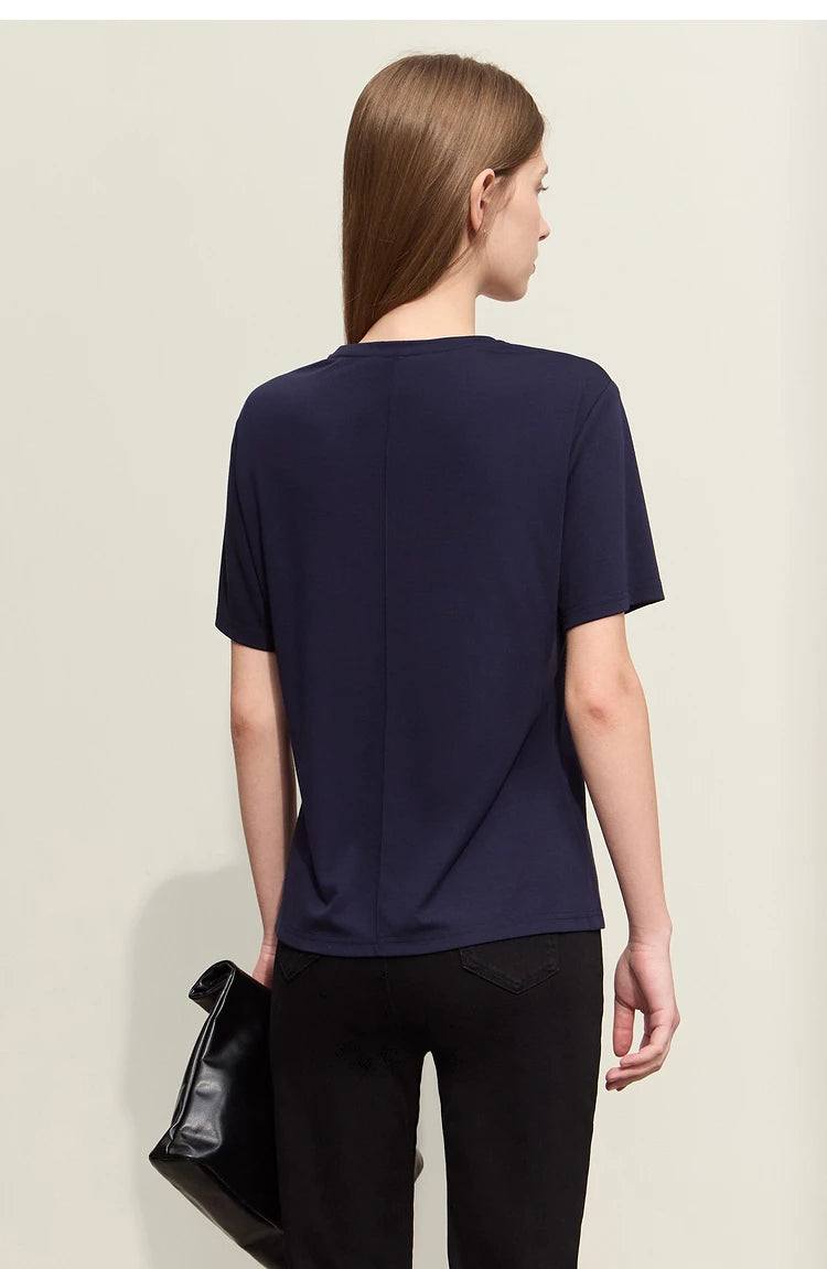 Damen Kurzarm-T-Shirts mit V-Ausschnitt und Sonnenschutz für kühles Gefühl