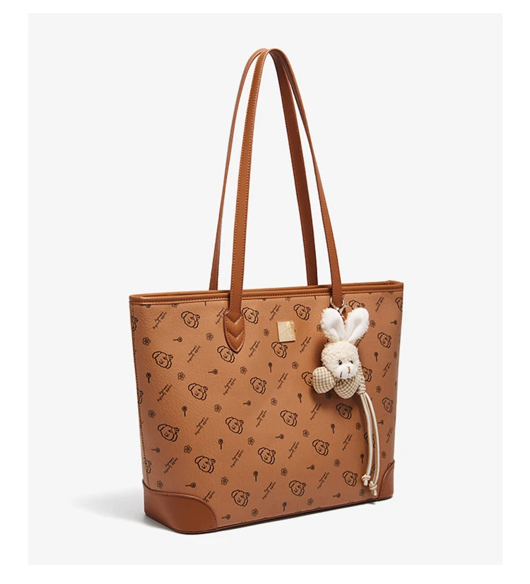 Damen Schultertasche Aus PU-Leder Mit Großer Kapazität Und Alltagslook