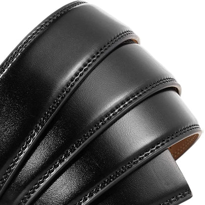 Herren Leder-Gürtelriemen ohne Schnalle 3,5 cm Rindsleder Casual Business