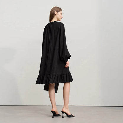 Elegantes Damen Midi Kleid Mit V-Ausschnitt Und Viskose