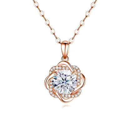 Damen-Moissanit-Ohrringe mit Zertifikat, 2 Karat Rosegold, Davidstern-Design, Luxusschmuck