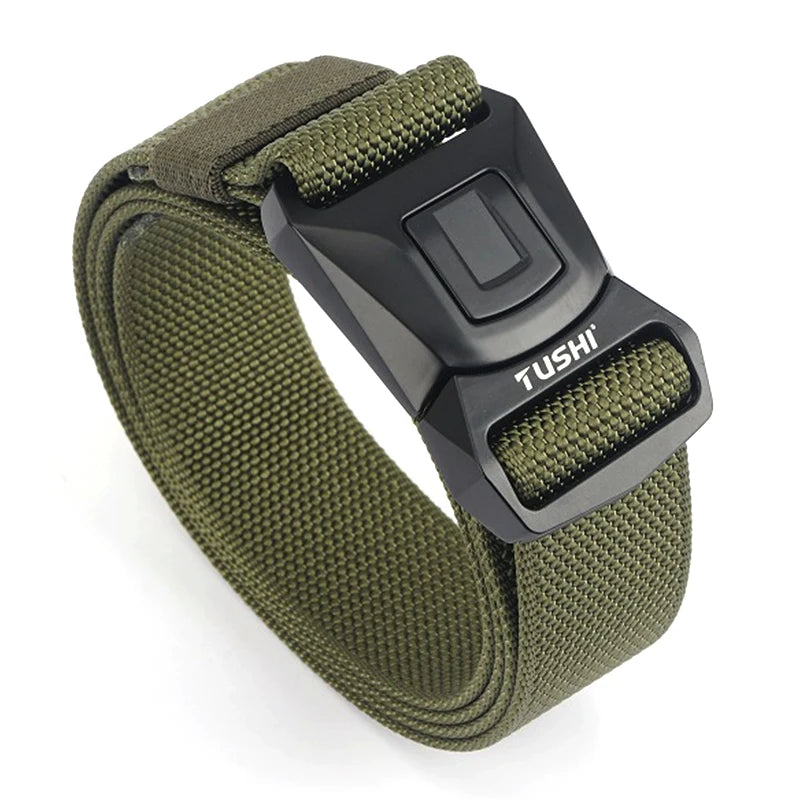 VATLY Nylon Casual Gürtel Herren Schnellverschluss Military Tactical Braun