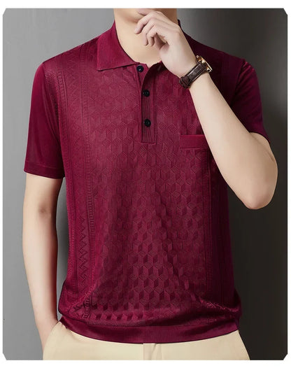 Kurzes Herren-Poloshirt mit Perlenkragen – ideal für Sport und Freizeit im Sommer