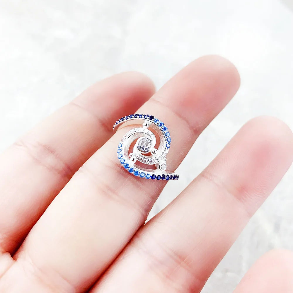 Damen-Ring Welle romantisch massiv Sommer aus Sterlingsilber