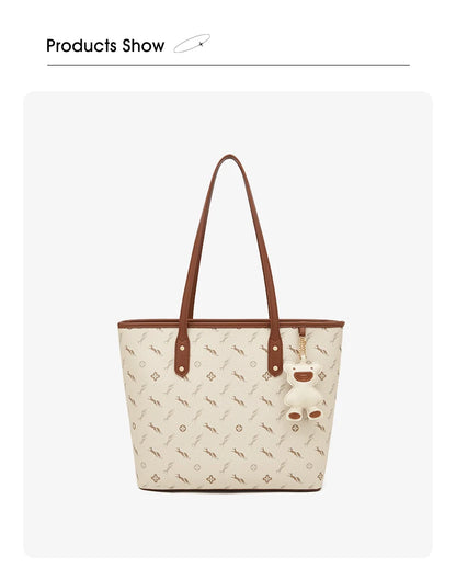 Damen-Handtasche aus PU-Leder mit großer Kapazität und Reißverschluss für Alltag und Freizeit