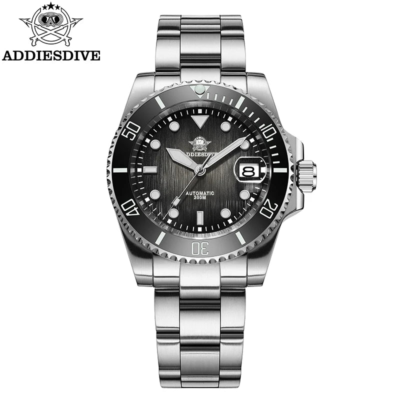 Herren Automatikuhr mechanisch Saphirglas 8215 200m wasserdicht Leuchtzeiger Edelstahl