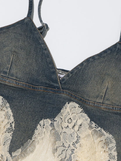 Ärmelloses Midikleid mit Rundhalsausschnitt und Patchwork-Falten-Design – figurbetont und stilvoll für Damen