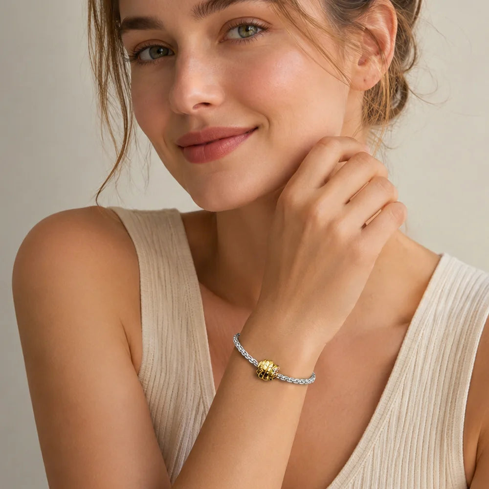 Damen-Charm-Anhänger Schlange Perlen romantisch aus Sterlingsilber