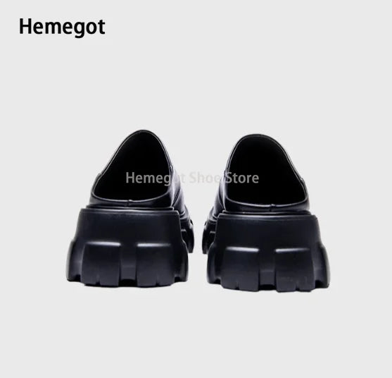 Black Round Toe Men's Business Formal Leather Shoes Spring and Summer New Genuine Leather Large Size Men's Slippers