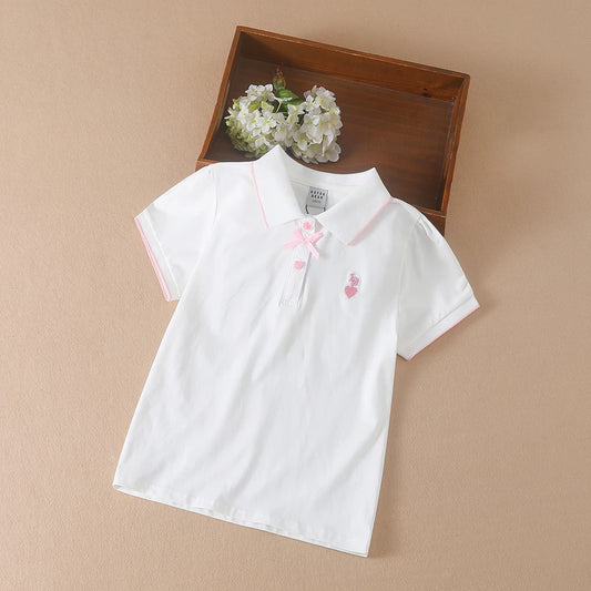 Mädchen T-Shirts neue Sommer Kurzarm Baumwolle Top Freizeit hemd Kinder kleidung hochwertige T-Shirt für 5-12 Jahre