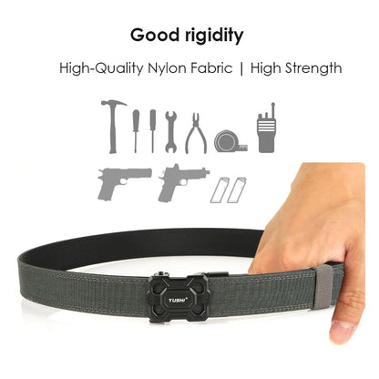 Herren-Taktischer Gürtel aus Nylon mit Robuster Metall-Schnalle Länge 110 bis 120 cm