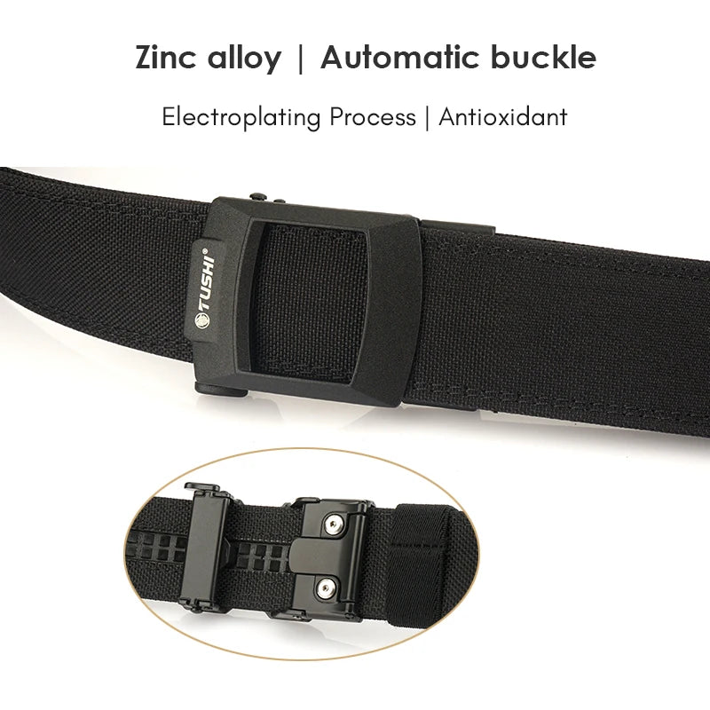 Herren-Taktischer Nylon-Gürtel Verstellbar mit Automatik-Schnalle 4,3 cm Breite Alltagsseinsatz