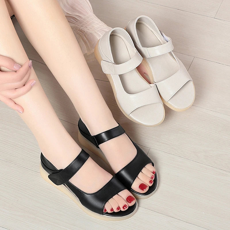 AIYUQI Damen-Sandalen, flach, 2025, neue rutschfeste römische Sandalen, weiblich, Sommer, große Mutter-Schuhe