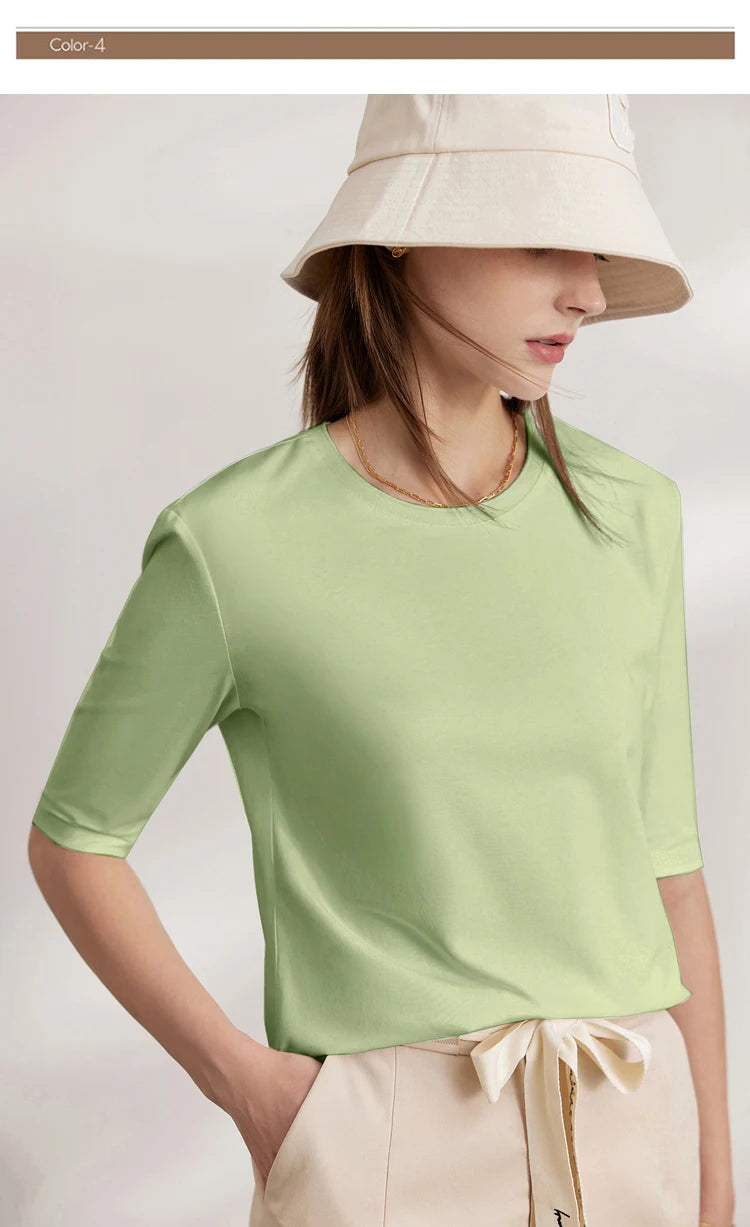 Damen T-Shirts aus neuer Baumwolle mit halben Ärmeln für das Büro