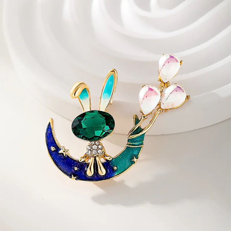 Brosche Hase Kristall Strass Luxus Kleidung Mantel Glänzend Damen