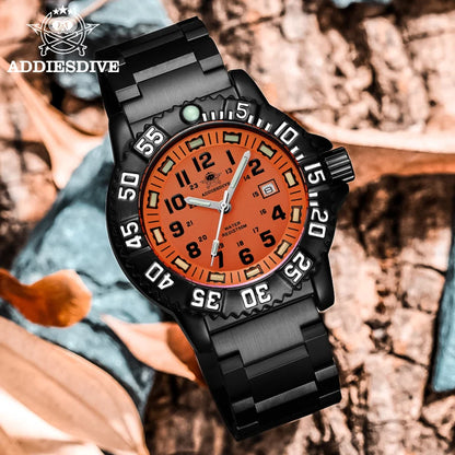 Herren-Sportquarzuhr mit Leuchtzeigern und Nylonarmband