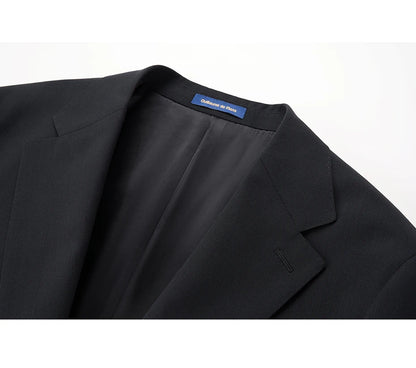 Herrenanzug aus 100% Wolle in tiefem Blau, doppelt geknöpft – ideal für Hochzeit, Dinnerparty oder den täglichen eleganten Auftritt.