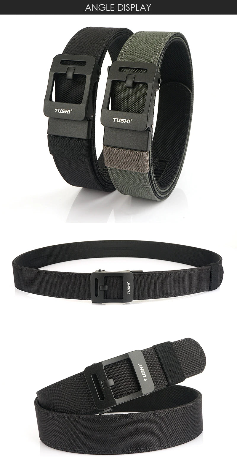 VATLY EDC Rigid Gürtel Herren Nylon Tactical Gun Belt Automatik-Schnalle