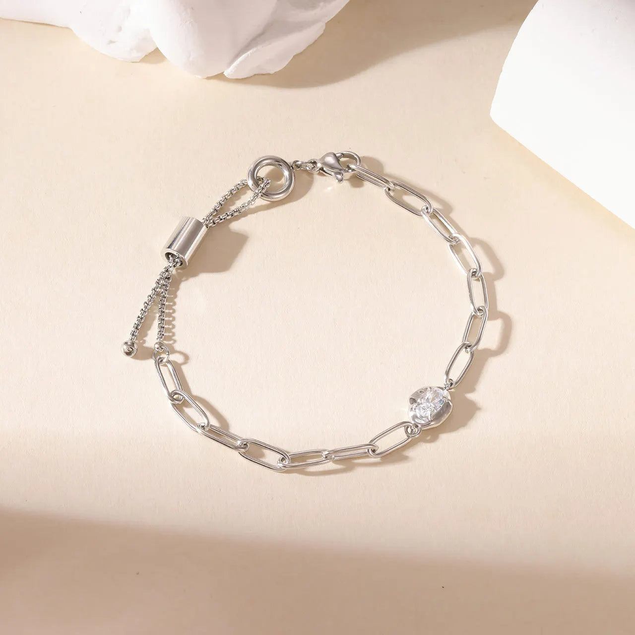 Damen-Kettenarmband mit Zirkonia in Birnenform