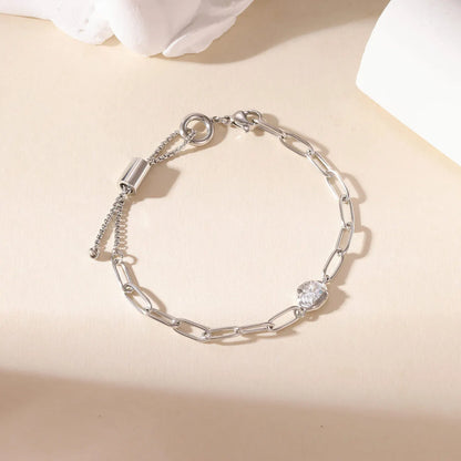 Damen-Kettenarmband mit Zirkonia in Birnenform