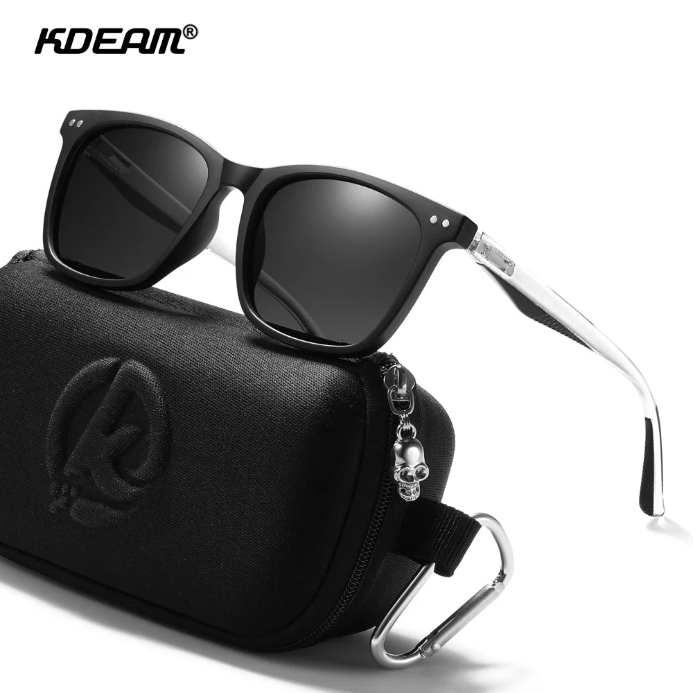 Sonnenbrille quadratisch TR90 polarisiert Federgelenk Wandern Angeln Herren