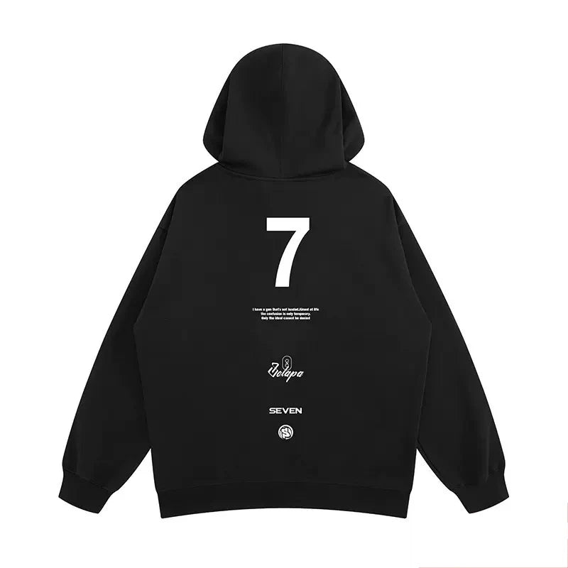 High Street Letter Print Pullover Hoodies für Männer Vorder taschen Baggy Casual Vintage Kapuzen pullover Fleece Y2k Hoody Kleidung