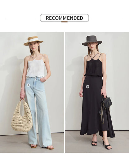 Ärmellose Strickweste mit Trägern, einfarbig: hellblau und schwarz
