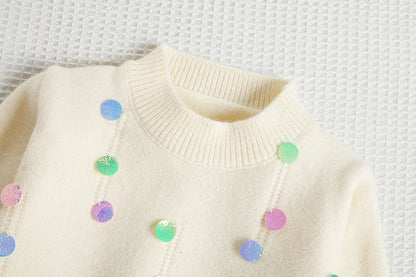 Mädchen Pullover mit bunten Pailletten für Kinder im Alter von 1-5 Jahren
