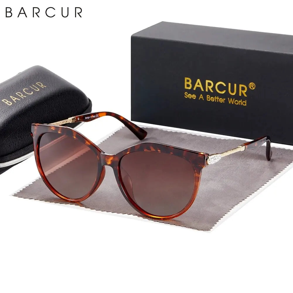 Damen-Sonnenbrille Cat Eye oval Farbverlauf UV400 polarisiert Basis