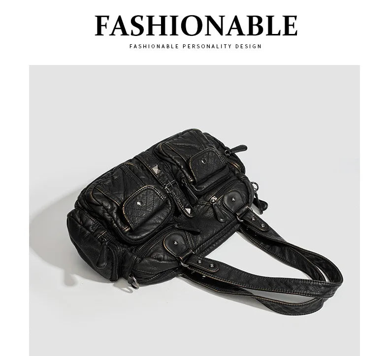 Damen-Handtasche Mit Oberem Henkel Und Schulterriemen Aus Bronze Kunstleder Für Alltag Und Freizeit