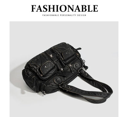 Damen-Handtasche Mit Oberem Henkel Und Schulterriemen Aus Bronze Kunstleder Für Alltag Und Freizeit