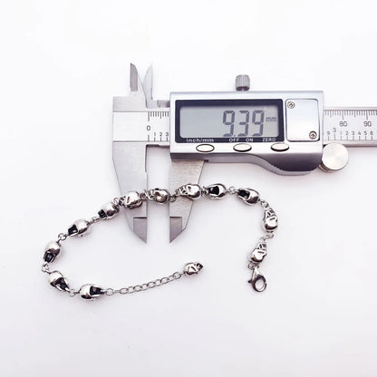 Damen-Armband Schädel Gliederkette Punk Rebel aus Sterlingsilber