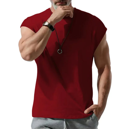 Eng anliegendes Herren-Unterhemd aus Baumwolle – schweißabsorbierend und ideal für Fitness und Sport im Sommer.