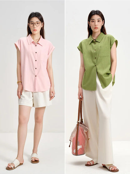 Lässiges Damen-Polo-Shirt im amerikanischen Stil mit Kontrastfarben – Sommerliches, lockeres Design für vielseitige Kombinationen
