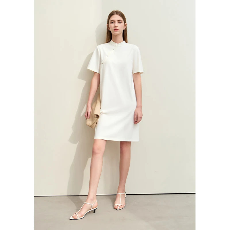 Elegantes Sommerkleid Mit Cheongsam Kragen Und Weitem Schnitt Für Damen