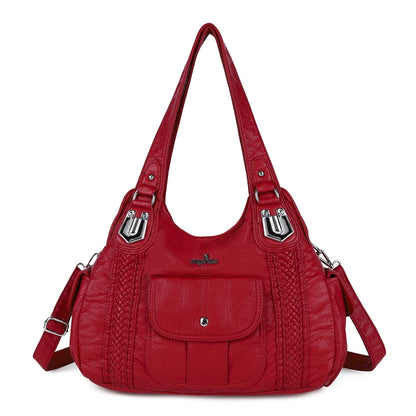 Damen-Hobo-Tasche Aus Weichem Leder Mit Abnehmbarem Schulterriemen Für Alltag Und Reisen