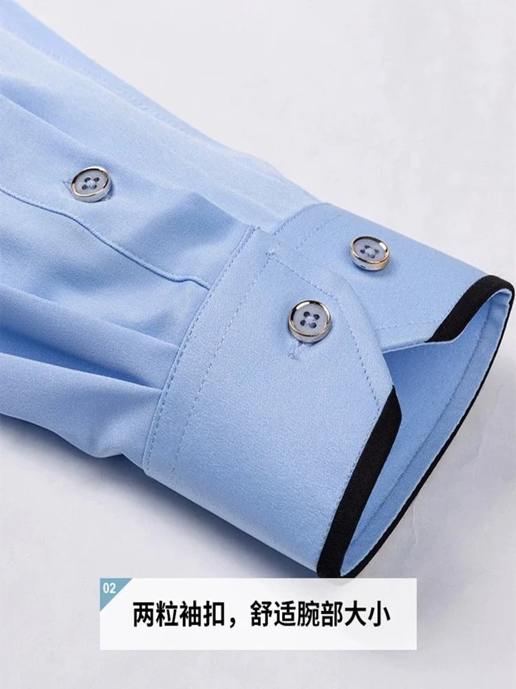 Kurzärmeliges Herrenhemd im koreanischen Stil mit modischem Print und Stickerei – ideal für den Sommer.
