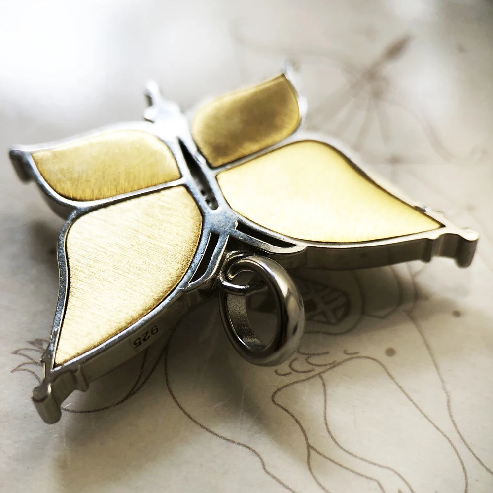 Damen-Charm-Anhänger Amulett magisch Natur Elemente aus Sterlingsilber
