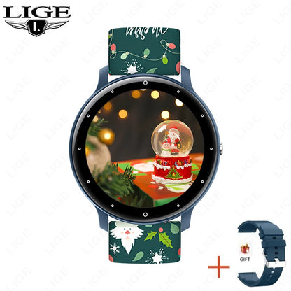 LIGE 2024 Neue Smart Uhr Für Männer Frauen 1,28 "Full Touch Screen Smartwatch Gesundheit Monitor BT Anrufe Smart Uhr weihnachten Strap