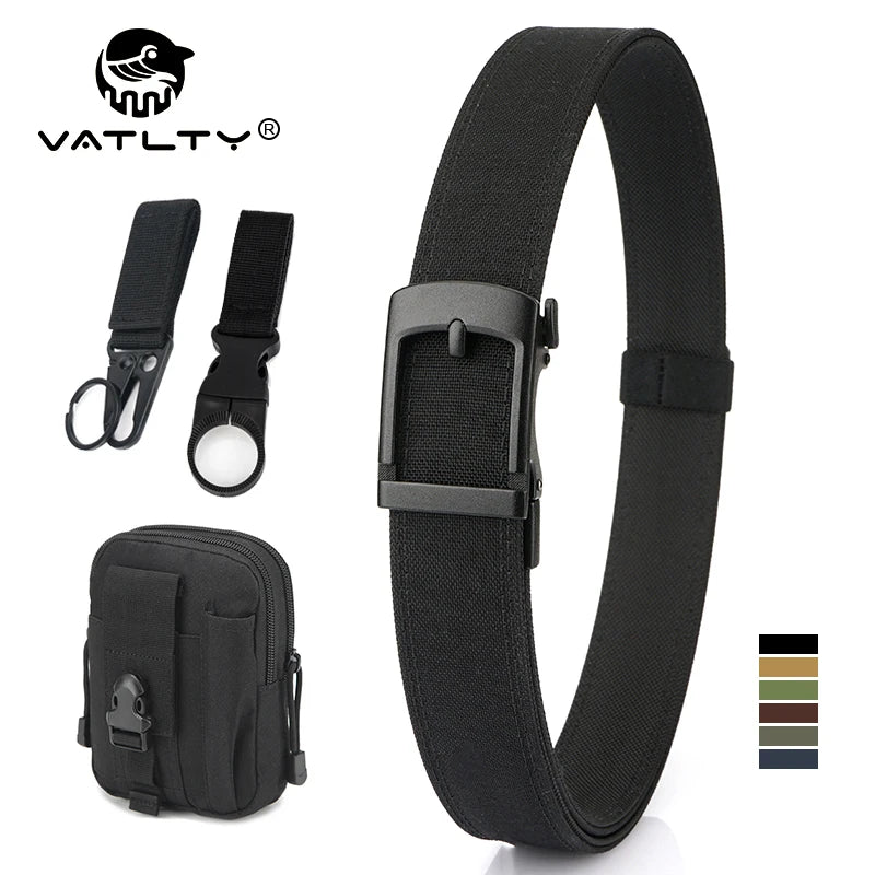VATLY EDC Casual Gürtel Herren Nylon Rigid Military Automatik-Schnalle