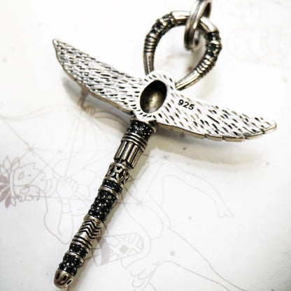 Damen-Charm-Anhänger Skarabäus Ankh-Kreuz ägyptisch aus Sterlingsilber